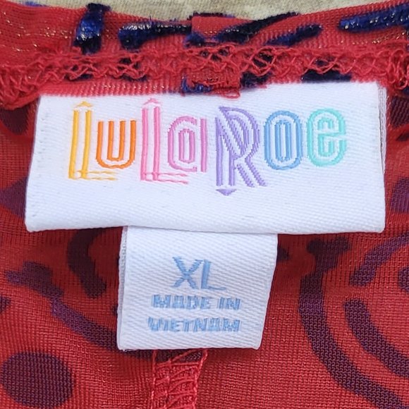 LuLaRoe XL Joy - NWT Rust Red, Blue Velvet, Metallic Gold Longline Vest - Picture 5 of 7